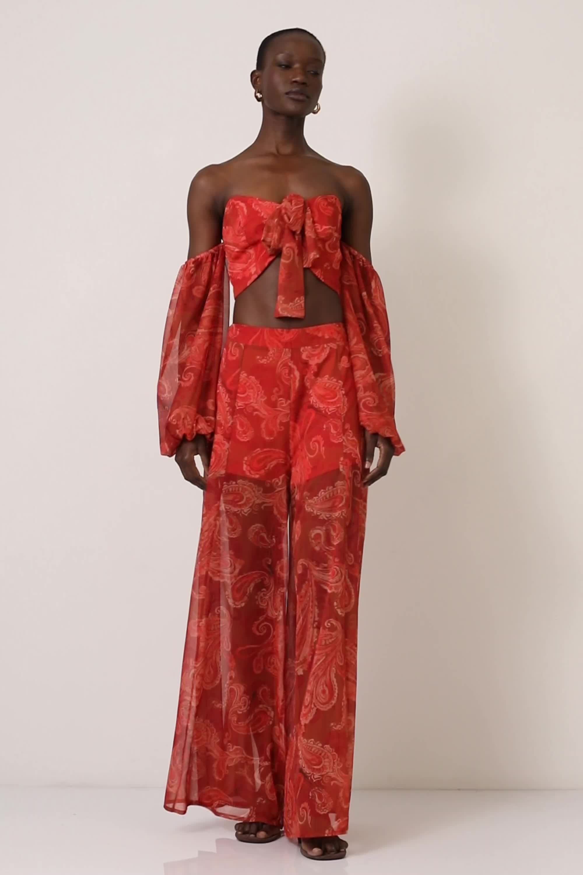 Printed off-shoulder bustier top | BSB Fashion